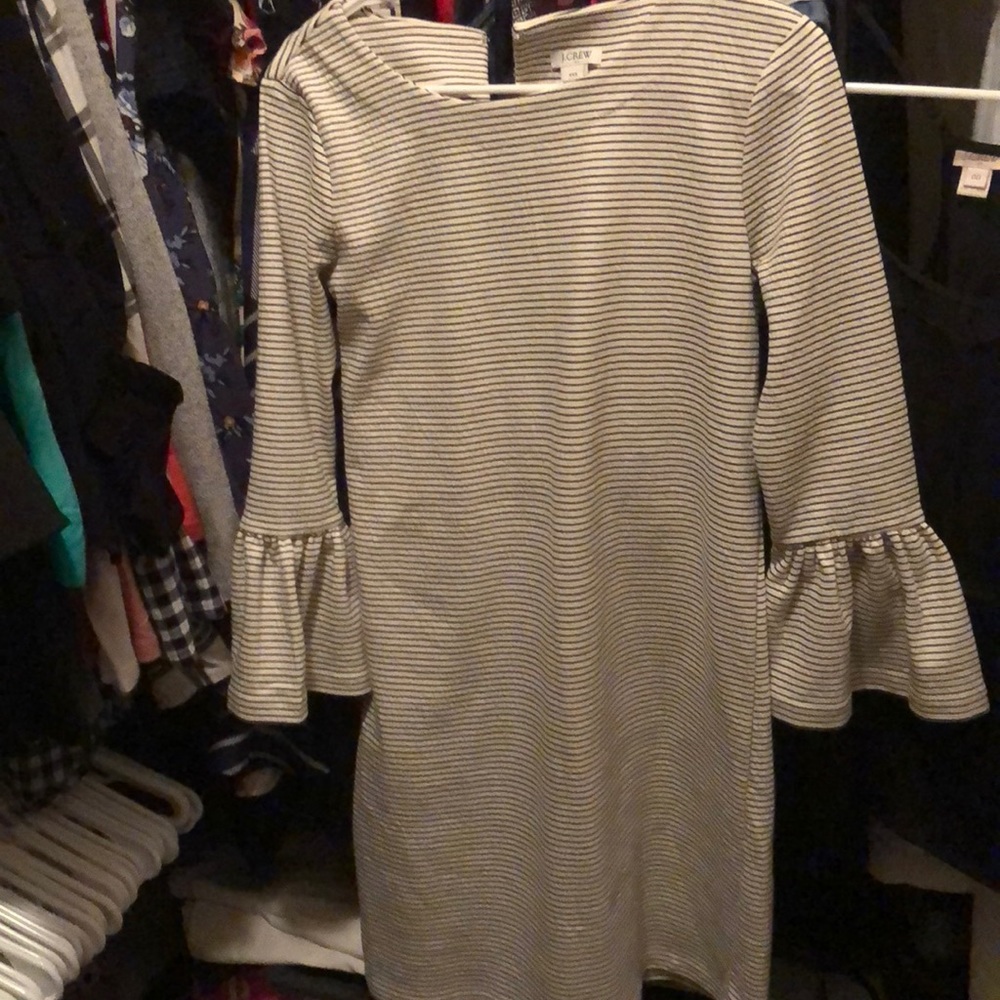 JCrew striped bell sleeve dress XXS